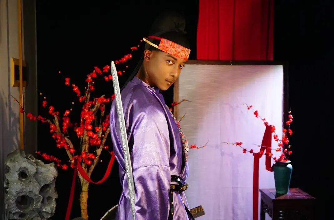 International students experiencing Tang Dynasty culture, wearing traditional hanfu and showcasing the diverse and inclusive spirit of ancient China